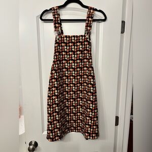 Pink Lily Brown Cream orange Sleeveless Square Neck Mini